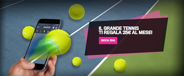 25€ di mobile bonus Gazzabet per il tennis