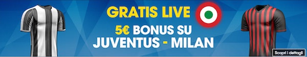 Promo William Hill per Juventus vs. Milan Coppa Italia 2017