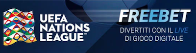 Promozione Nations League Freebet su Gioco Digitale €5 scommessa gratis