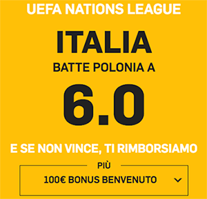 betfair italia polonia 07-09-2018 quota maggiorata