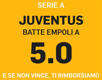 betfair empoli juventus 27-10-2018 quota maggiorata