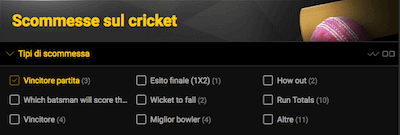 Scommesse Cricket Bwin mobile