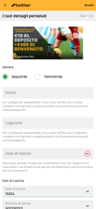registrazione betfair app