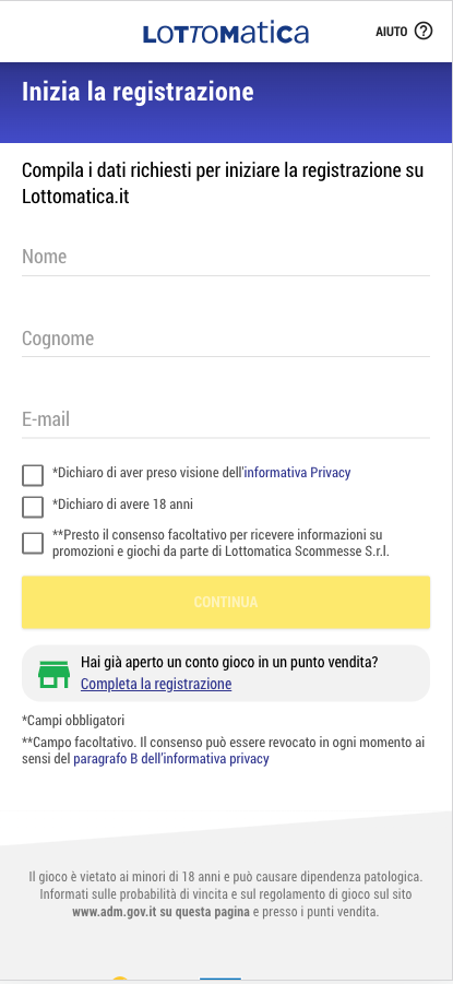 better lottomatica registrazione app