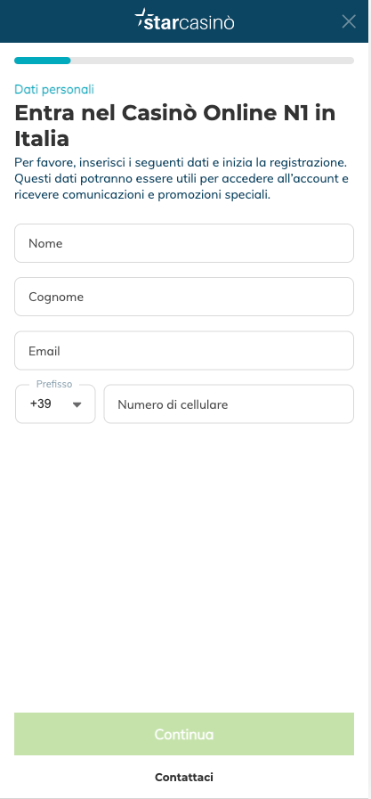 starcasino registrazione